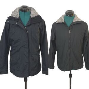 Columbia 3-in-1 Sleet to Street Interchange Jacket Coat Black‎ Women's Small EUC